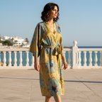 Kimono Largo Hawai sobre modelo