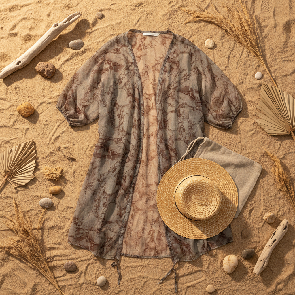 Kimono Tempestad flat lay styling