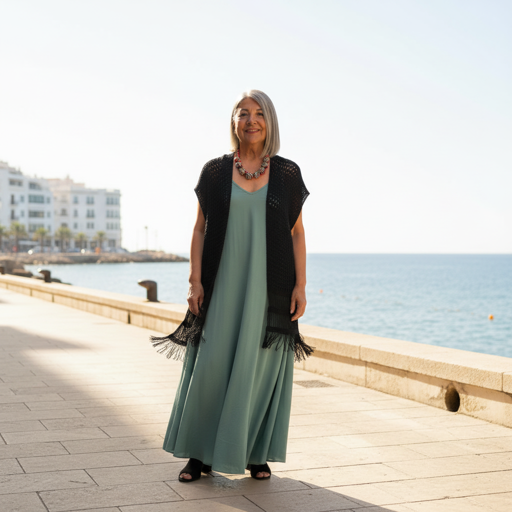 Look Abu vestido cerrado
