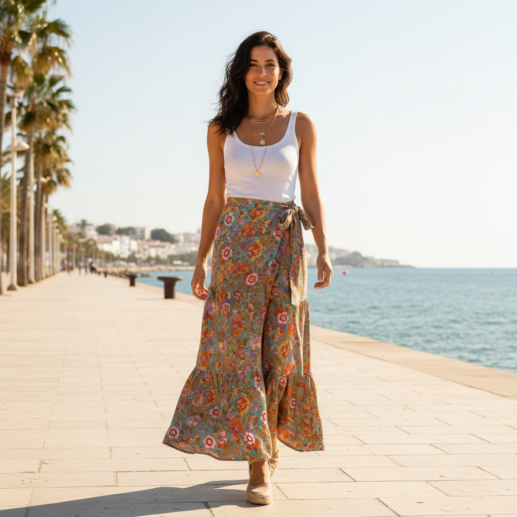 Pantalón India Malen sobre modelo