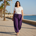 Pantalón Piscis morado modelo curvi