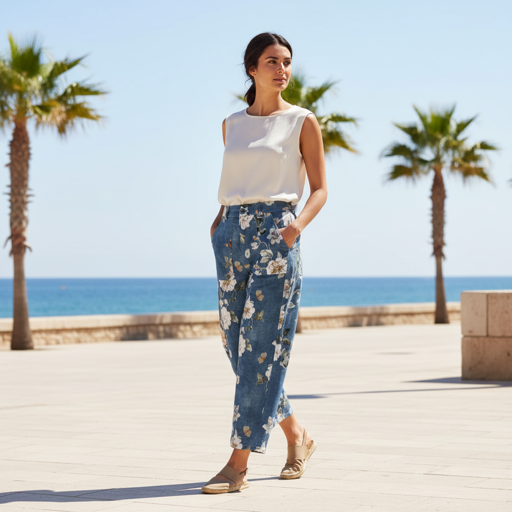 Pantalón Siempreviva sobre modelo