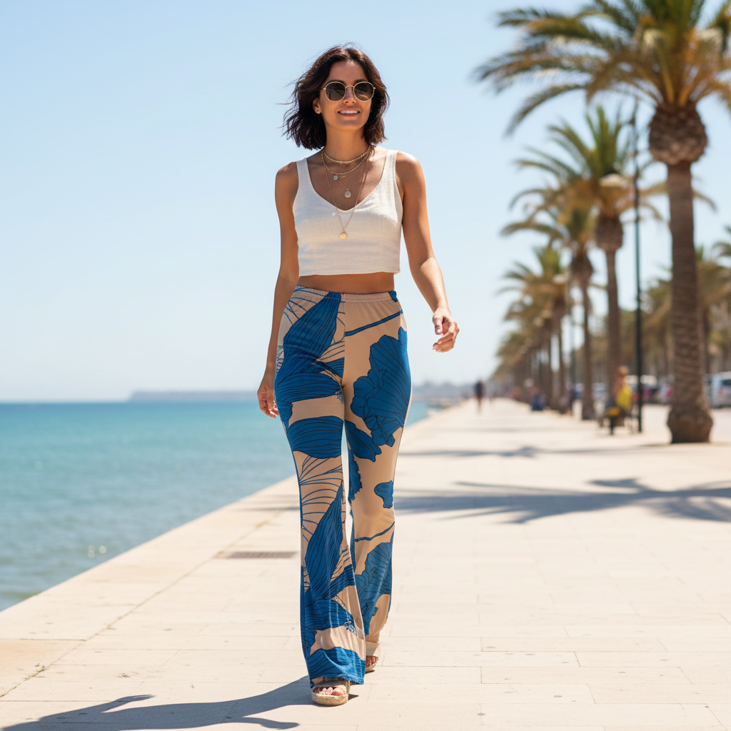 Pantalón Tropical Mare sobre modelo