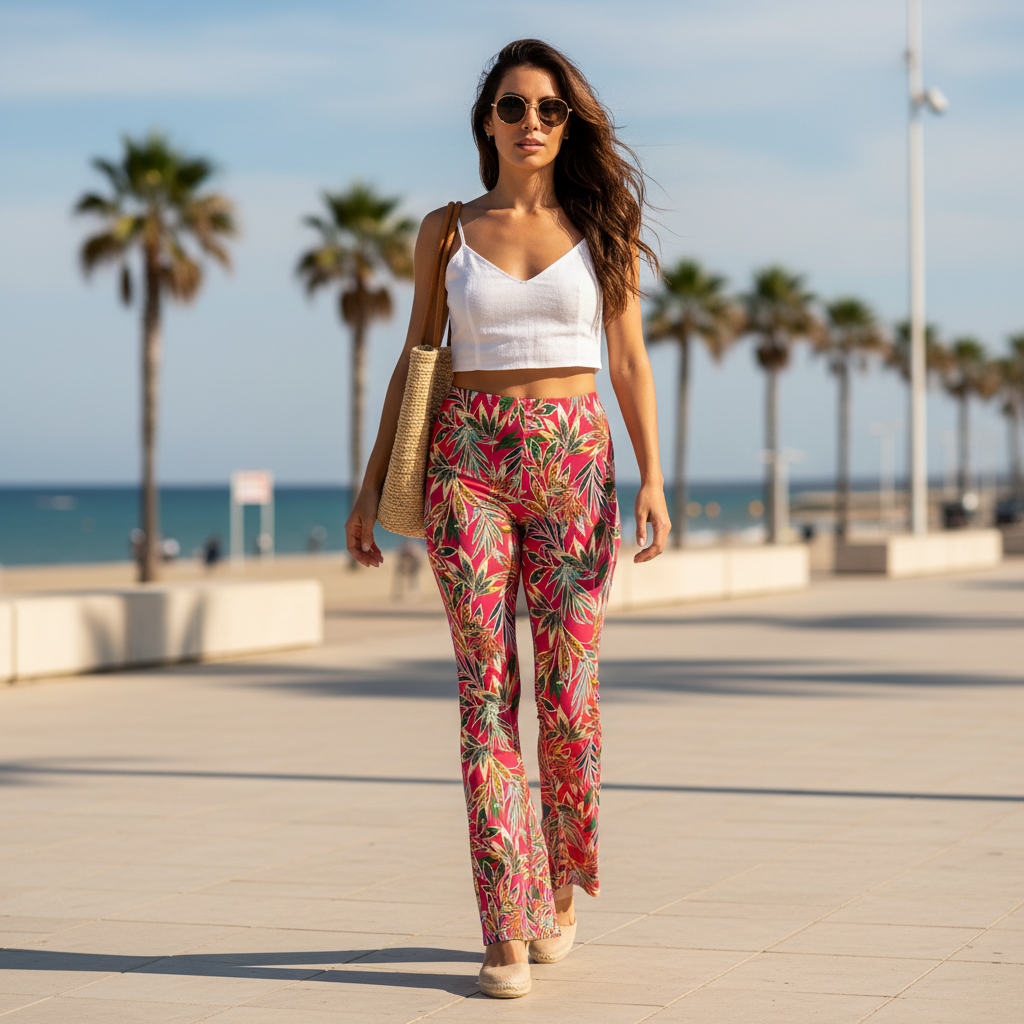 Pantalón Tropical Solara sobre modelo