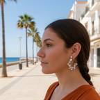 Pendientes Adriana modelo fondo mediterráneo