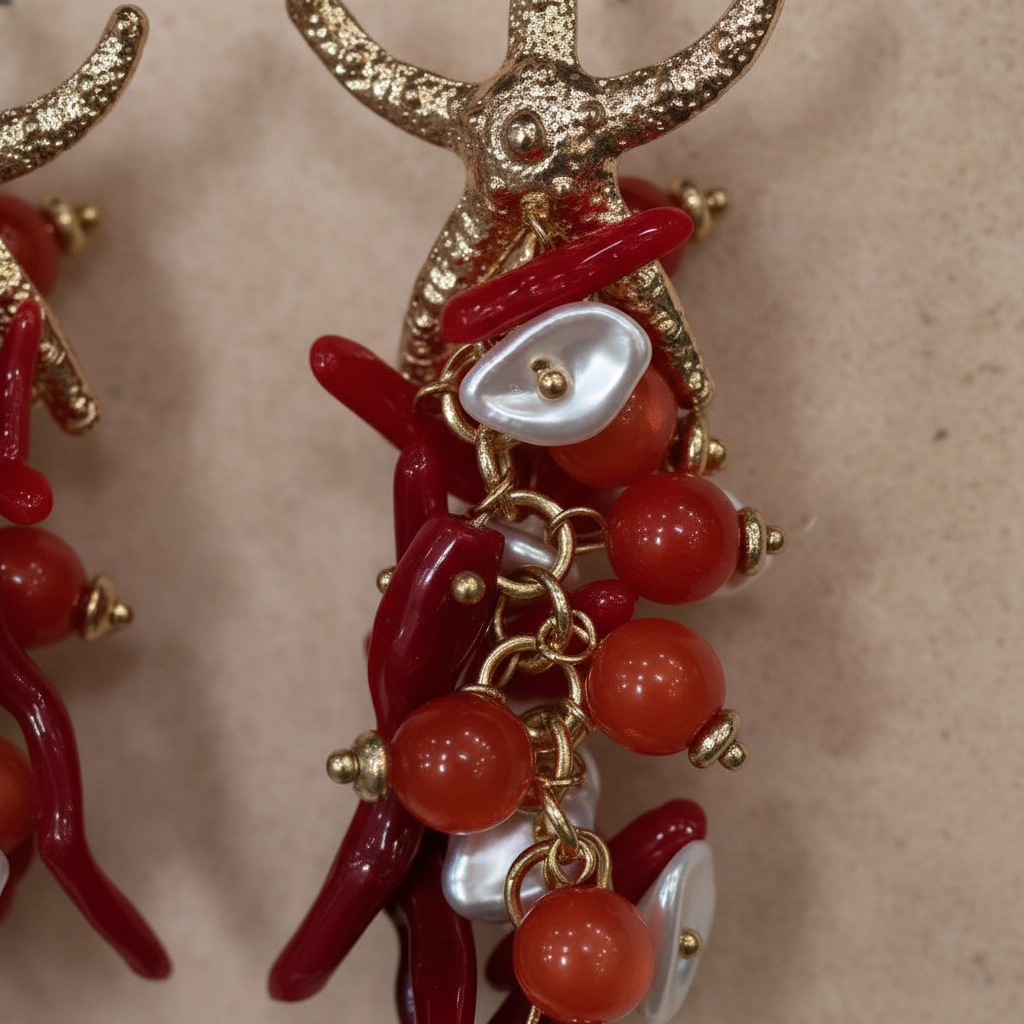 Pendientes Anemona macro detalle
