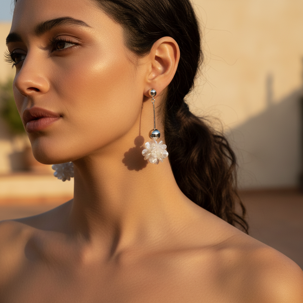 Pendientes Carmina sobre modelo