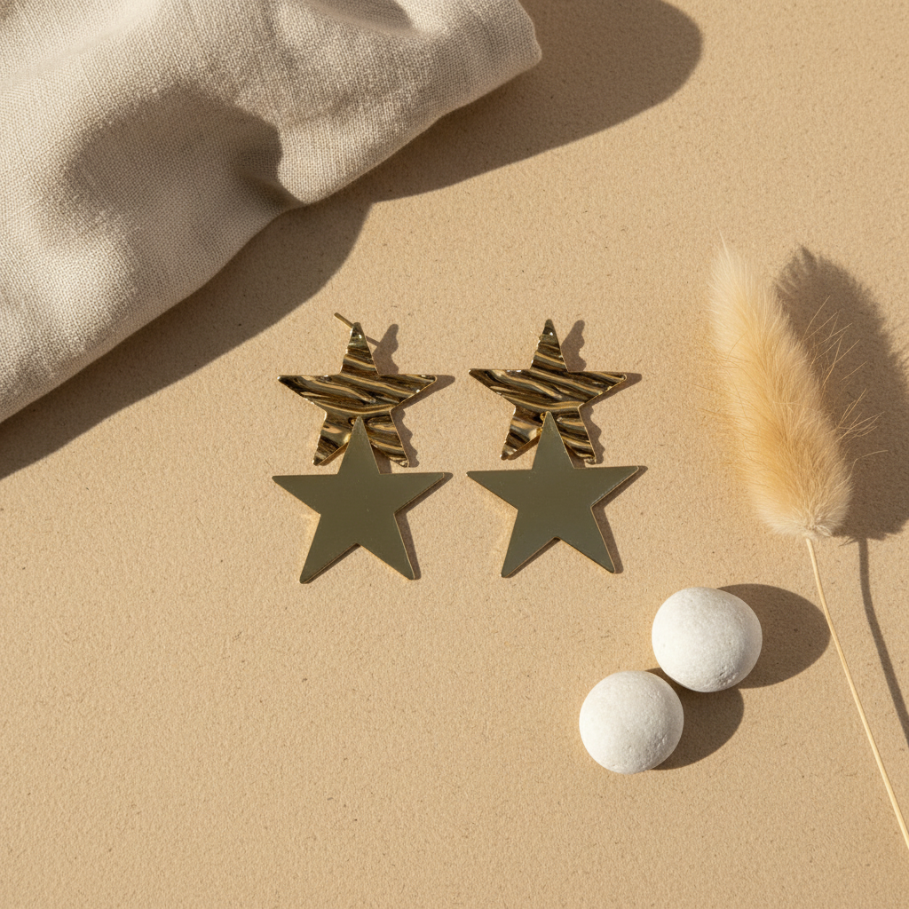 Pendientes Hollywood flat lay boho