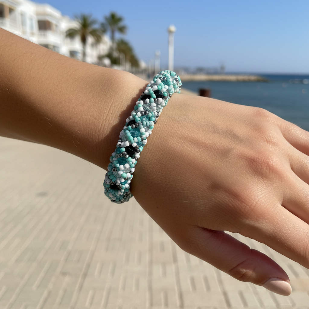 Pulsera belemnite sobre modelo