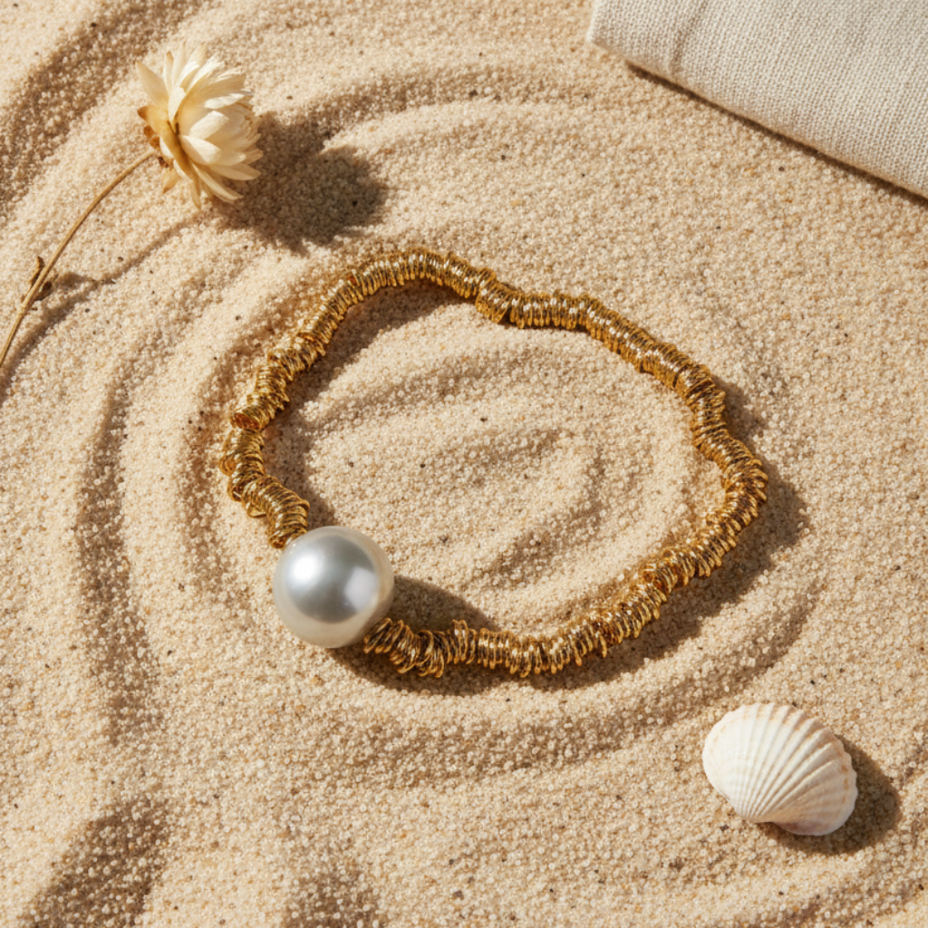 Pulsera Júpiter flat lay estilo