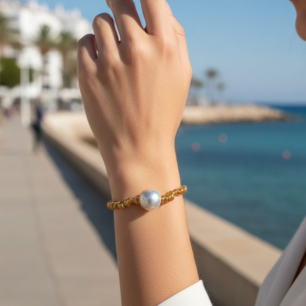 Pulsera Júpiter sobre modelo muñeca