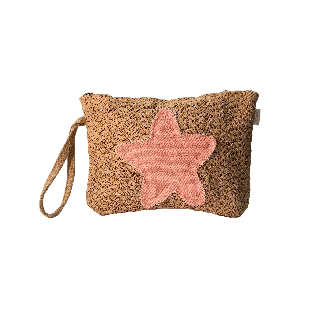 Clutch Rafina de Rafia Tejida con Detalle de Estrella