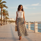 Falda Sunday Leopardo en modelo