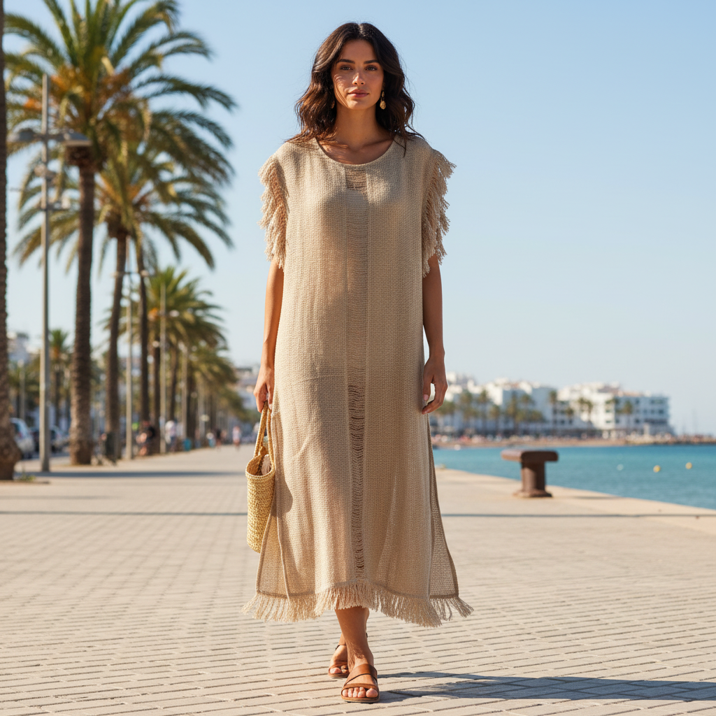 Vestido Arpillera sobre Modelo