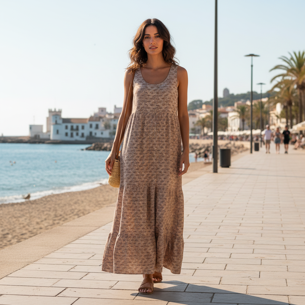 Vestido Cuenca sobre modelo