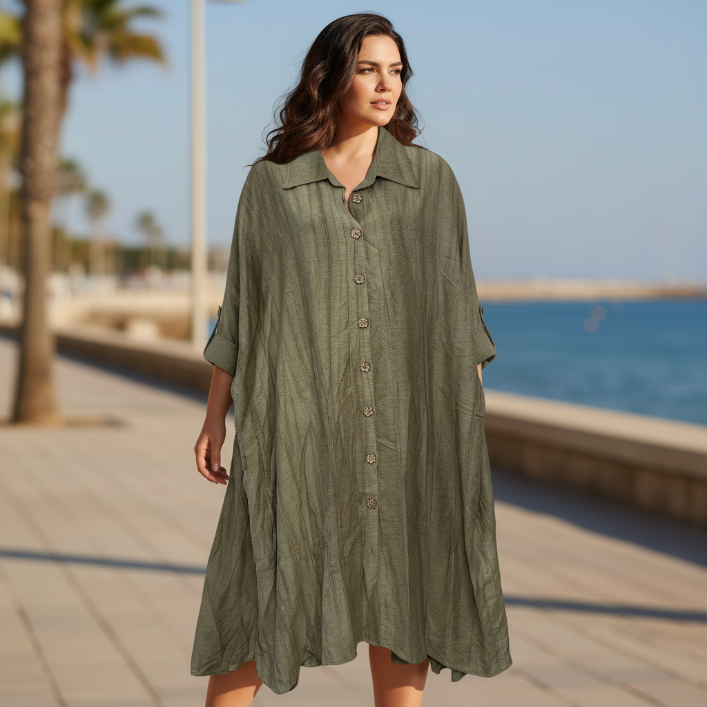 Vestido Garibaldi sobre modelo curvi