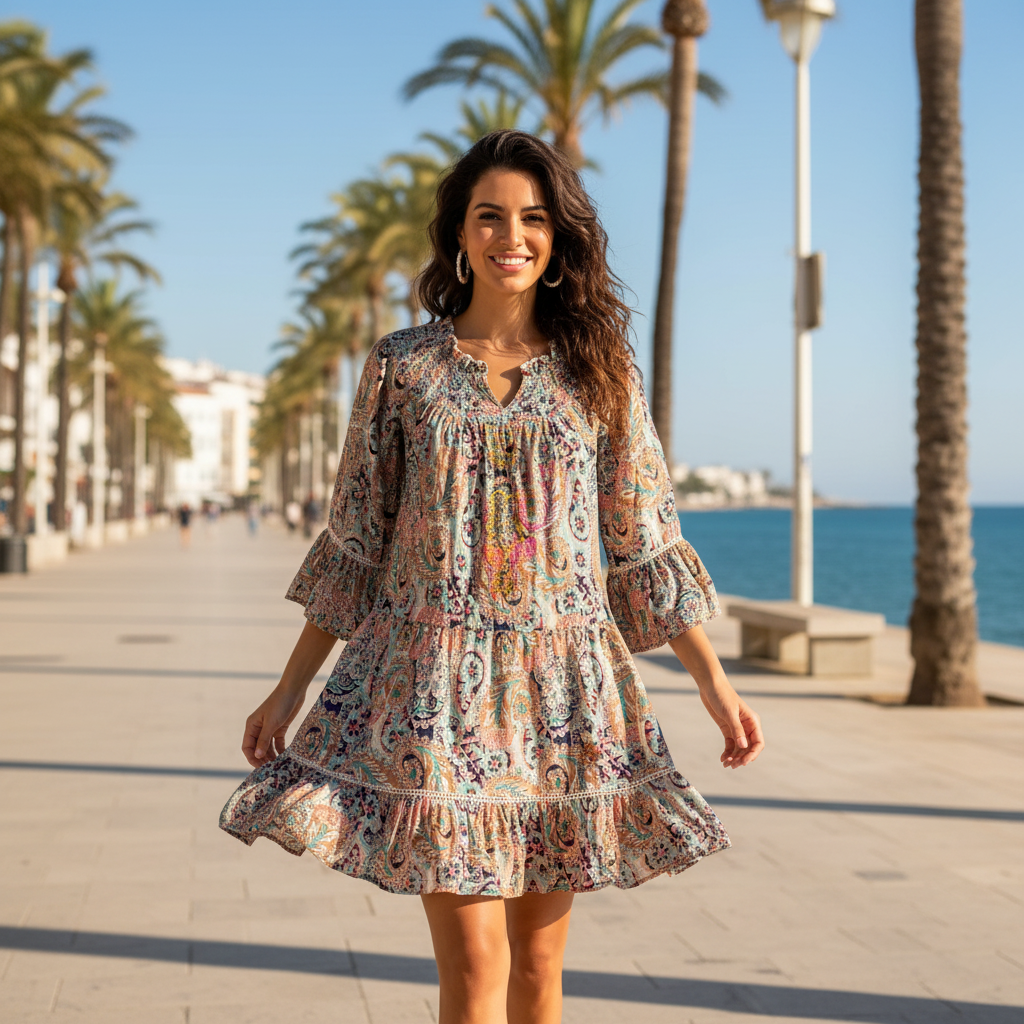 Vestido Kael sobre modelo