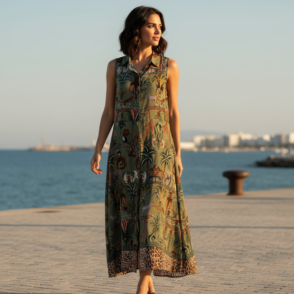 Vestido Largo Hilda sobre modelo