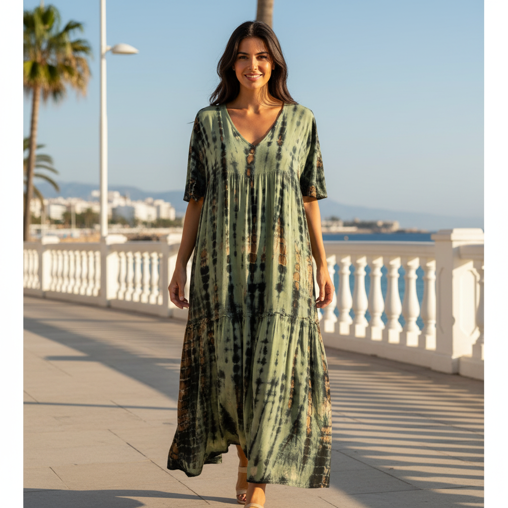 Vestido Largo Naturalia sobre modelo