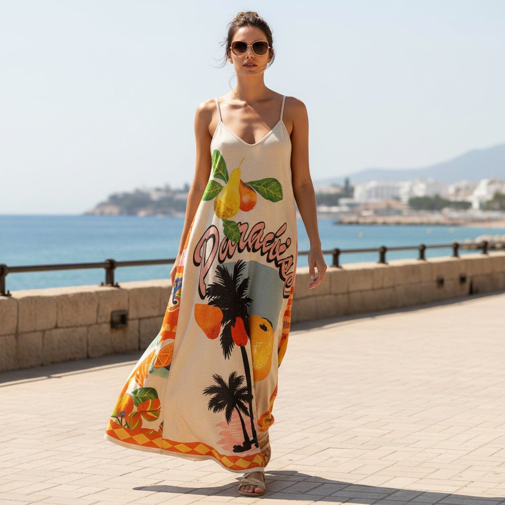 Vestido Largo Paraíso C en modelo
