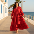 Vestido largo Ragusa sobre modelo curvi