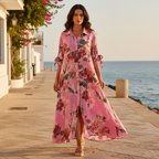 Vestido largo Spello sobre modelo