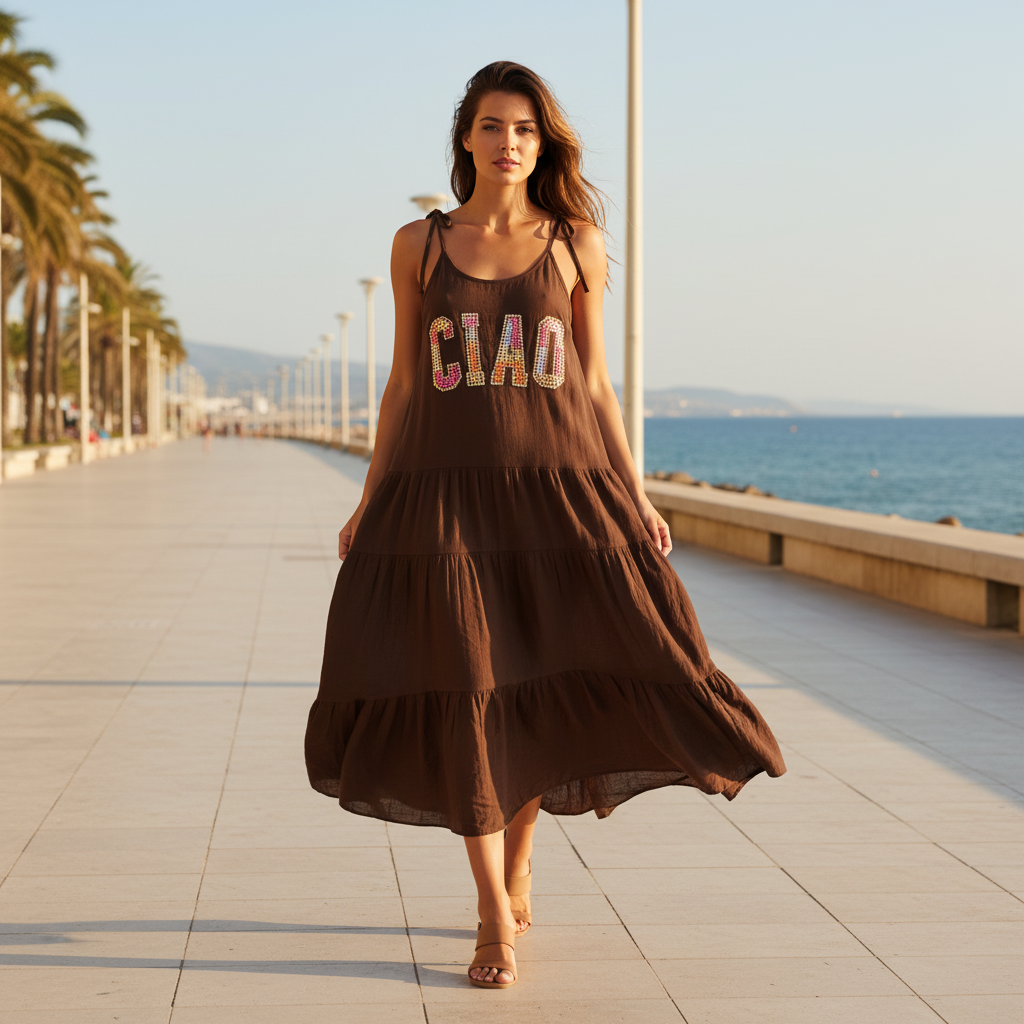 Vestido Midi Praline Marrón