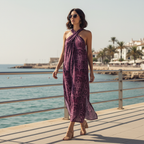 Vestido Python Midi en modelo