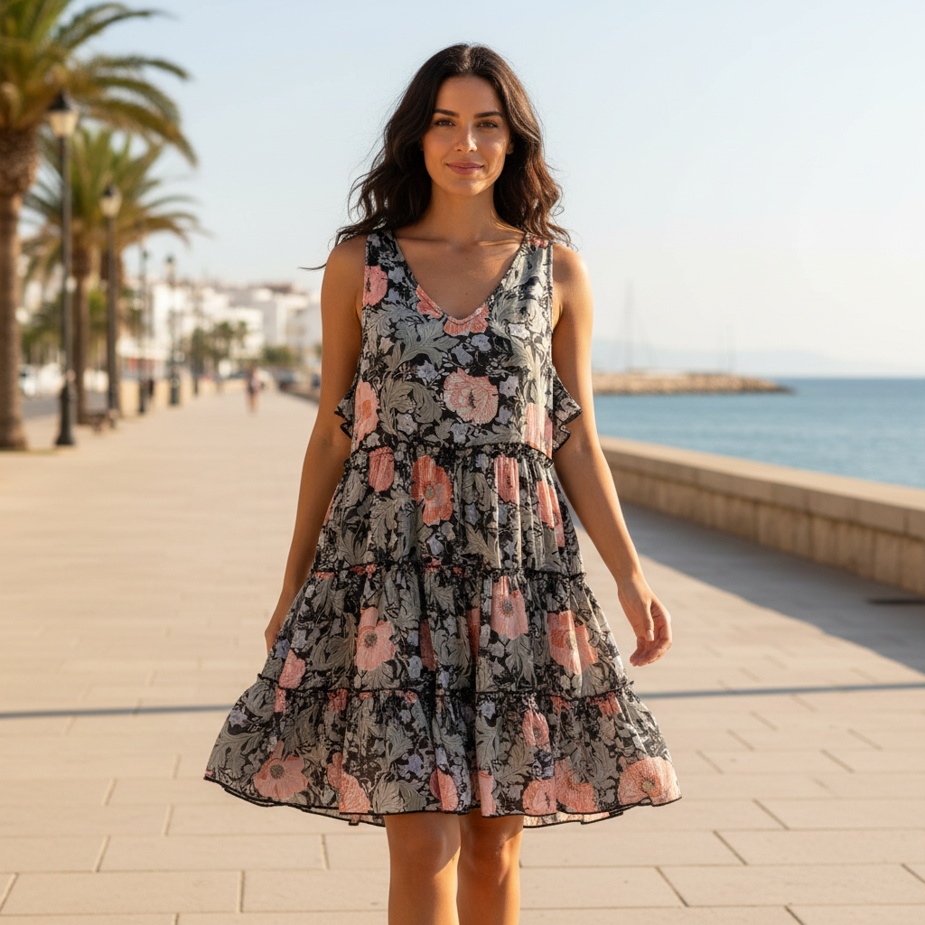 Vestido Seneka sobre modelo
