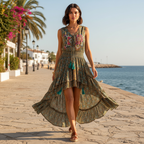 Vestido Shaska sobre modelo