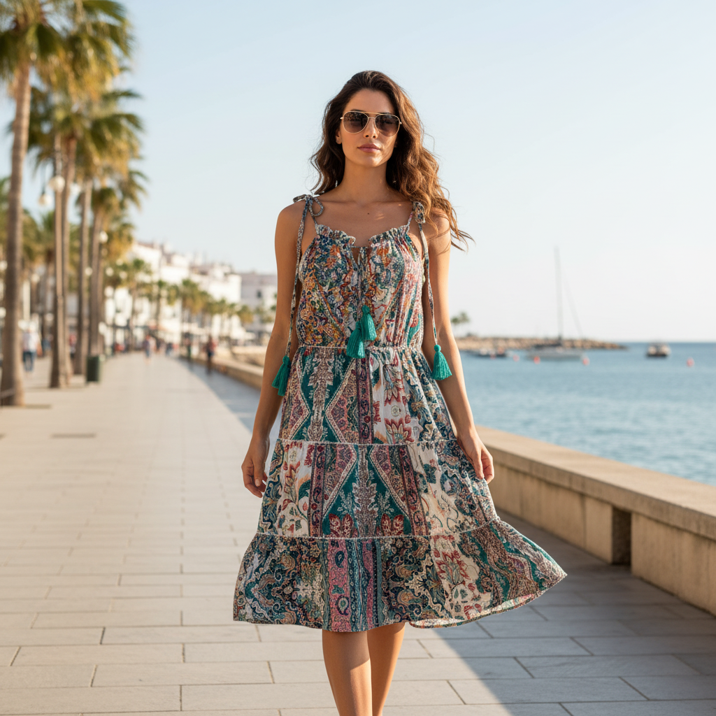 Vestido Surem sobre modelo