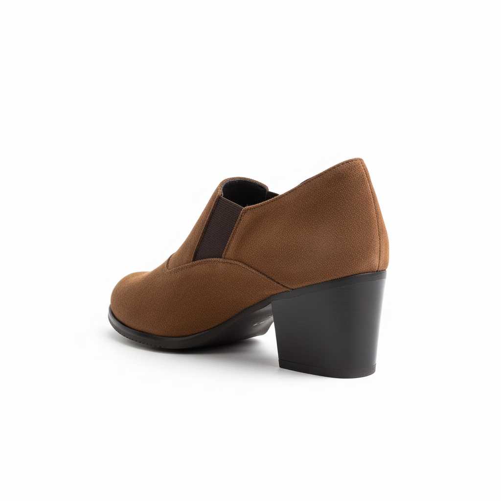 Zapato cuña elástico fondo blanco